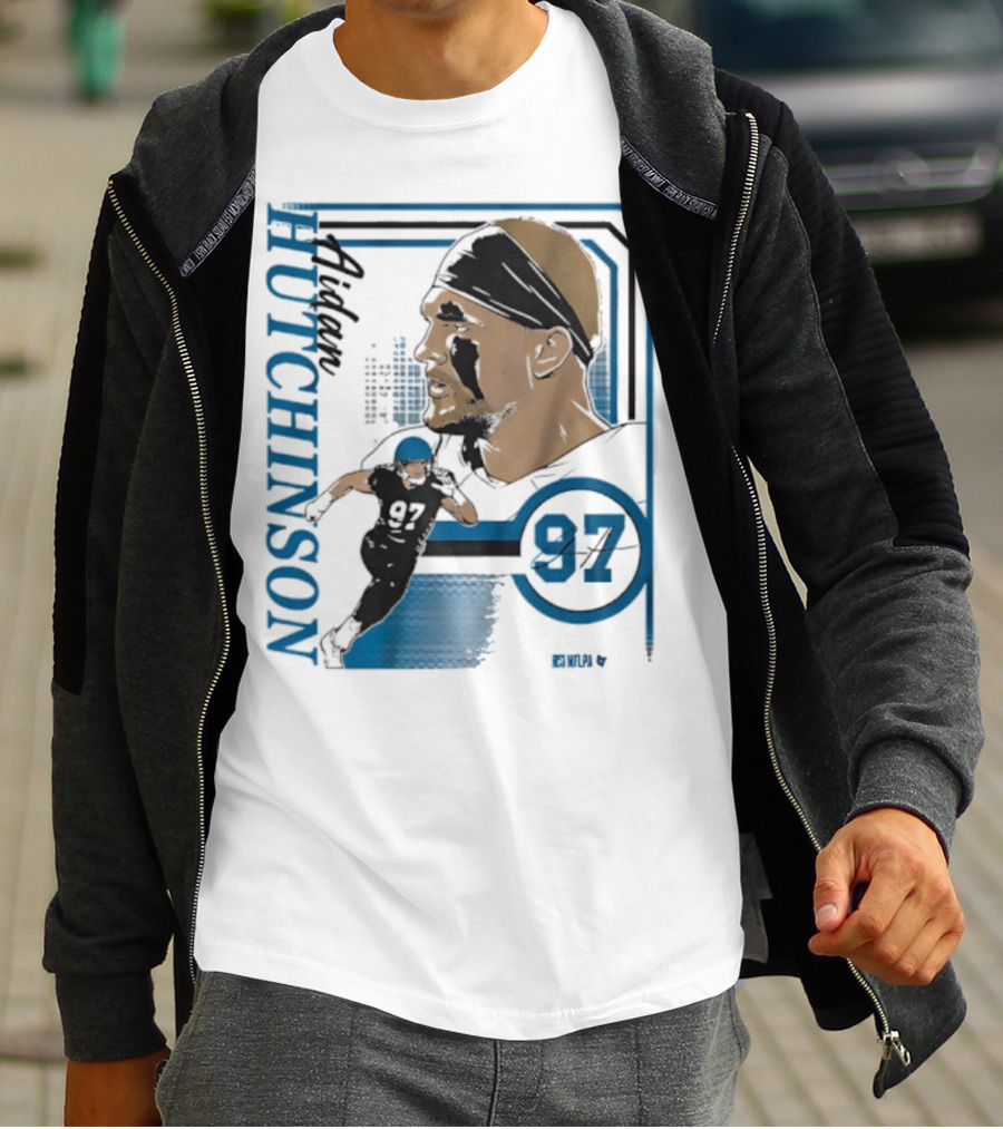 Aidan Hutchinson Signature Collage 97 Athlete Portrait T-Shirt