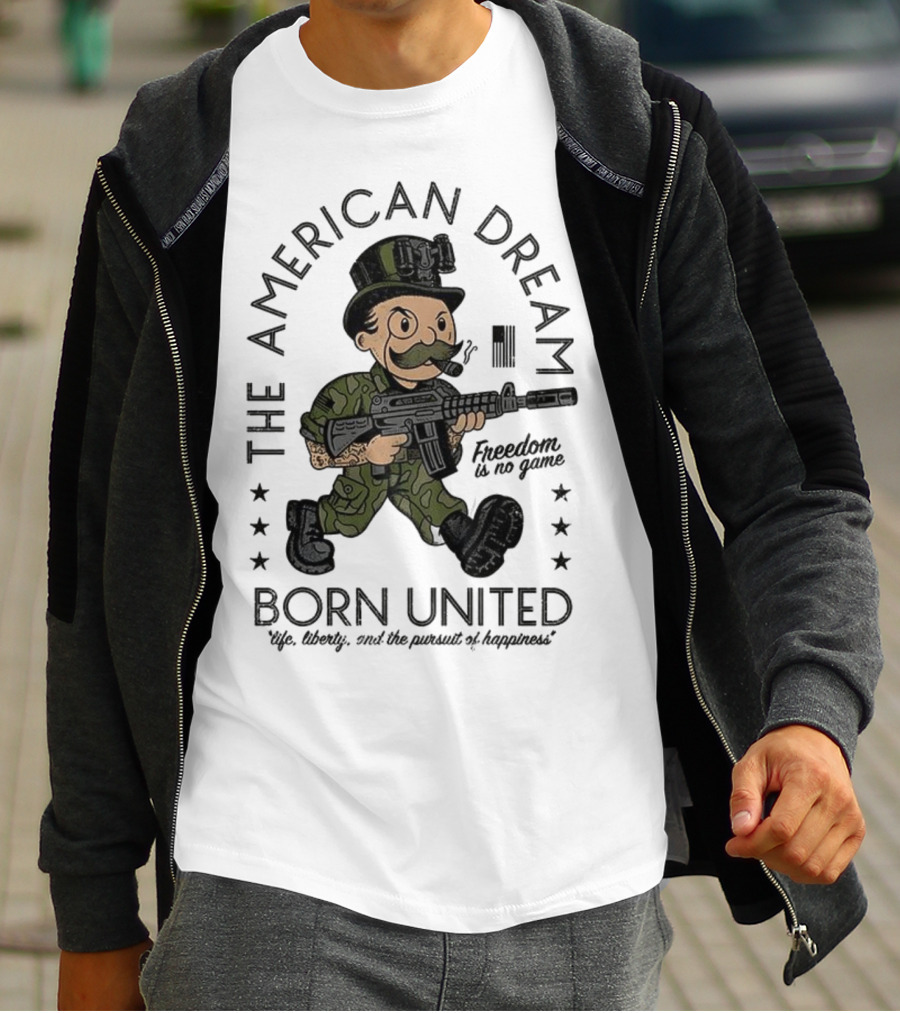 The American Dream Freedom Is No Game Born United Uncle Sam Camo Soldier T-Shirt