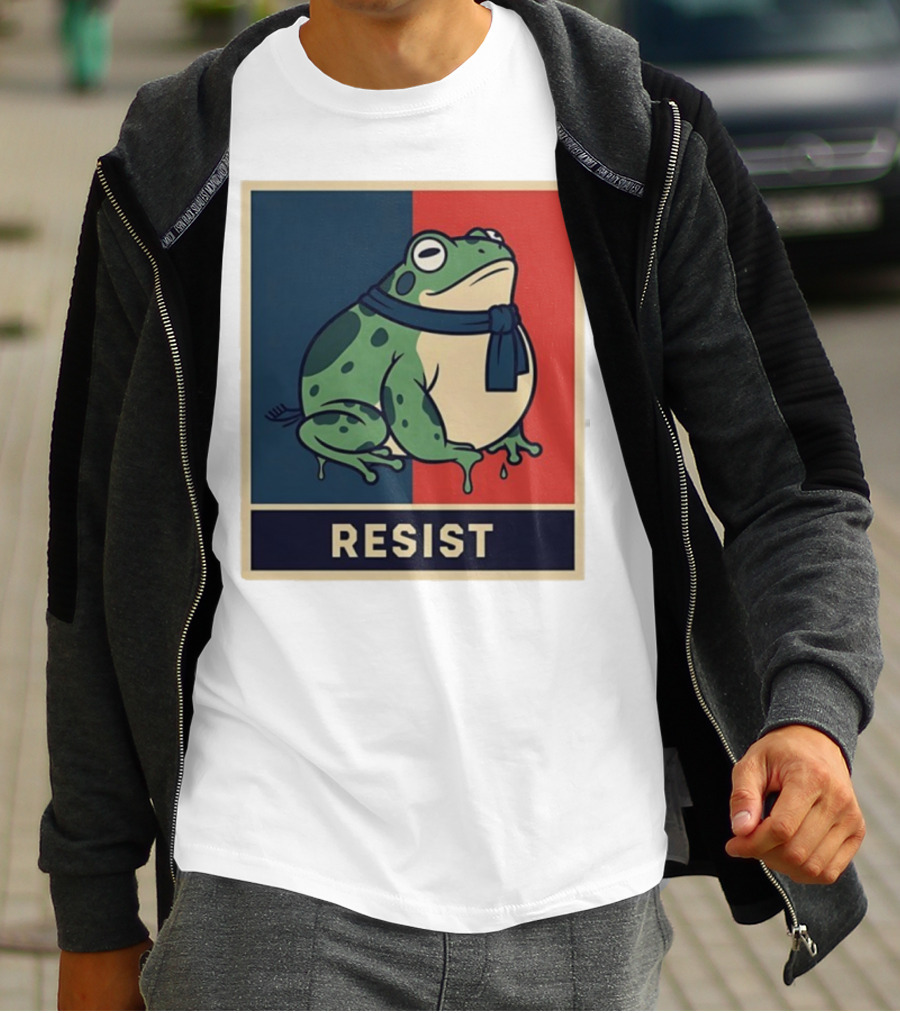 Portland Frog Protest Resist Activist Retro Style T-Shirt