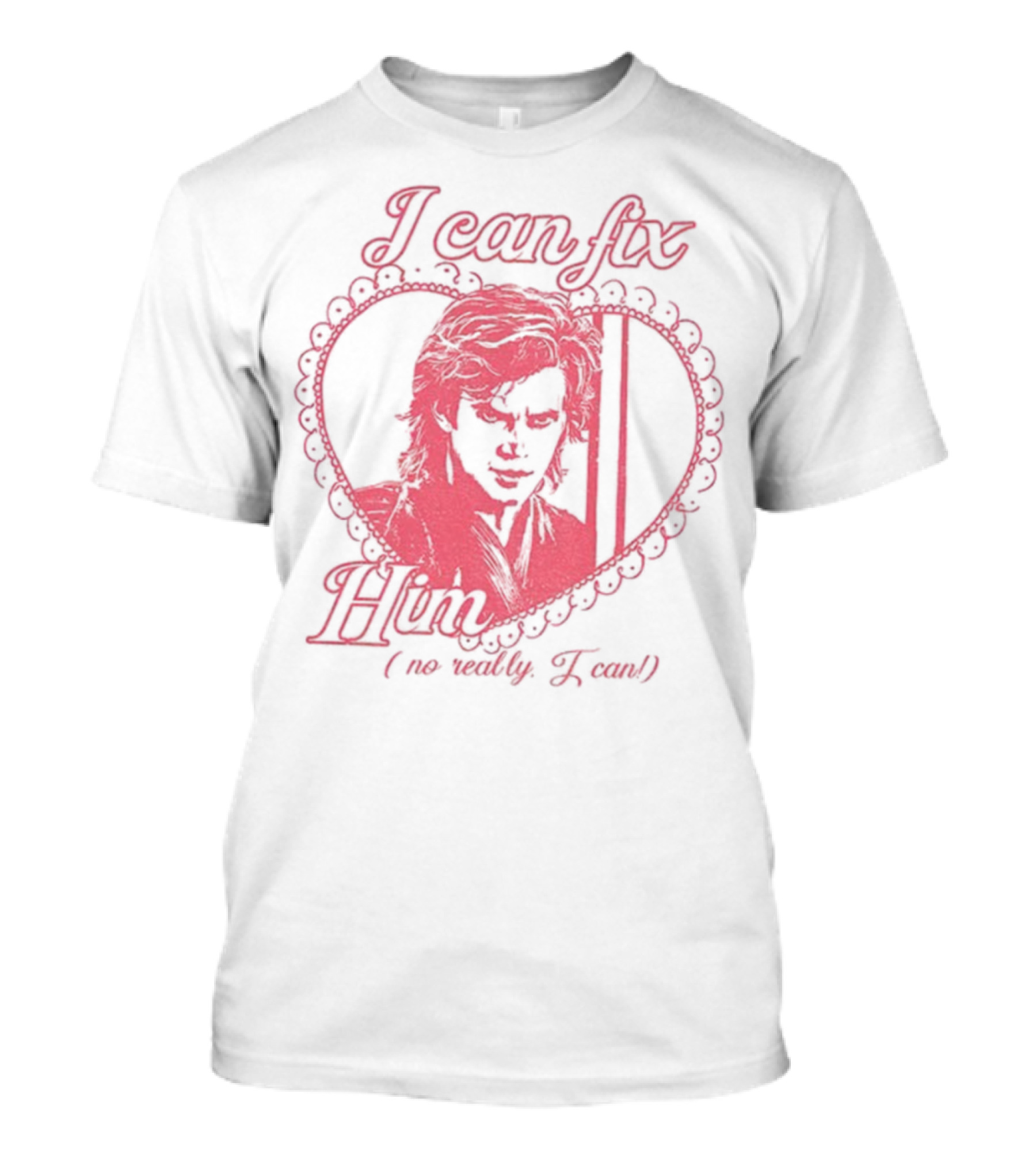 Coquette Anakin Skywalker I Can Fix Him Heart Design T-Shirt