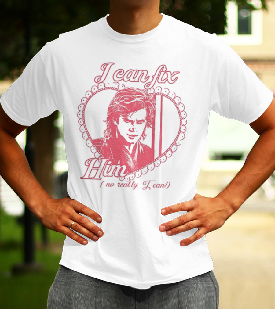Coquette Anakin Skywalker I Can Fix Him Heart Design T-Shirt