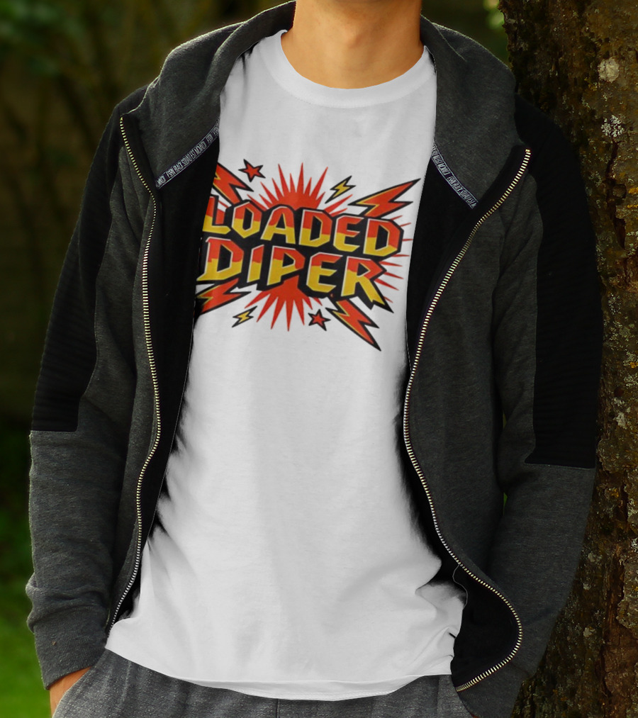 Loaded Diper Band Logo Comic Book Style Explosion Graphic T-Shirt