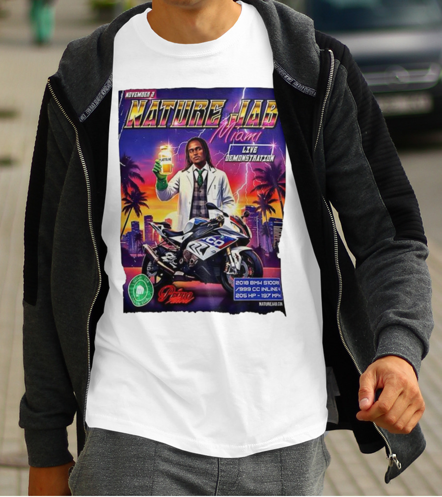 November 2 Naturejab Miami Live Demonstration Moto Performance 2018 BMW S1000R 999 CC Inline 4 205 HP 197 MPH T-Shirt