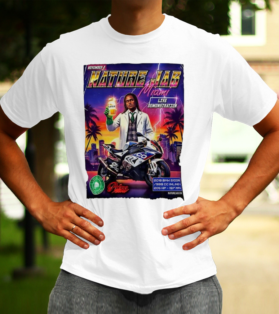 November 2 Naturejab Miami Live Demonstration Moto Performance 2018 BMW S1000R 999 CC Inline 4 205 HP 197 MPH T-Shirt