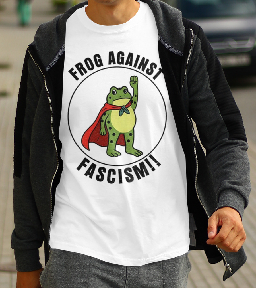 Portland Frog Hero Against Fascism Red Cape Power T-Shirt