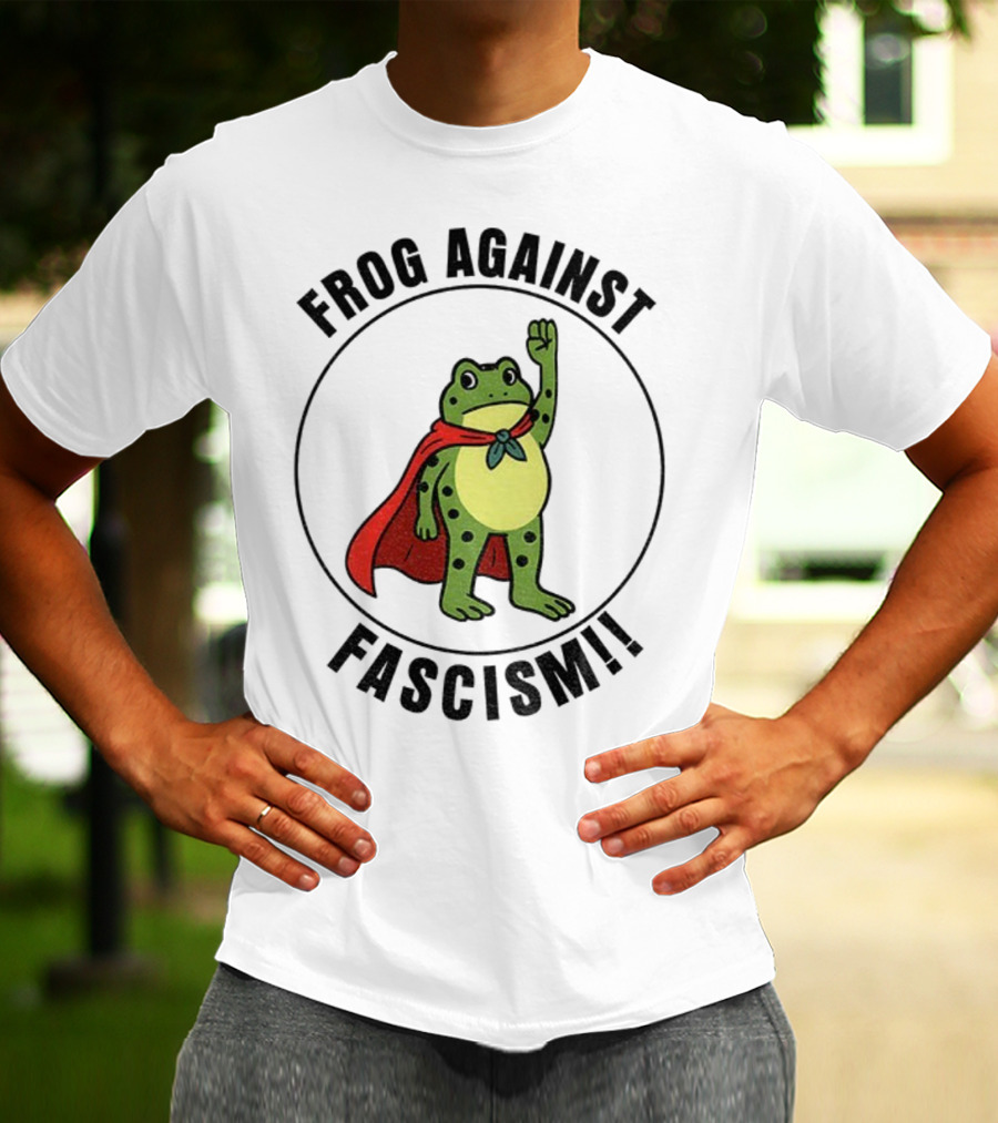 Portland Frog Hero Against Fascism Red Cape Power T-Shirt