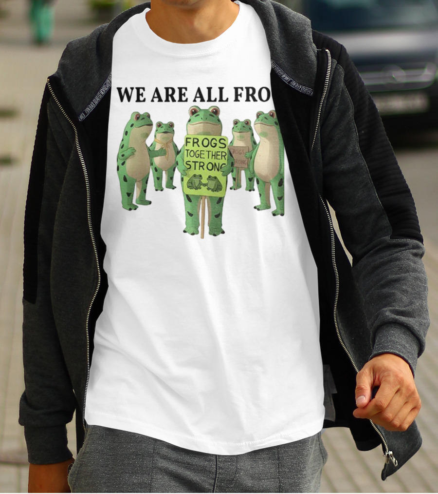 We Are All Frog Frogs Together Strong Abolish ICE Anti Fascism Peaceful Protest T-Shirt