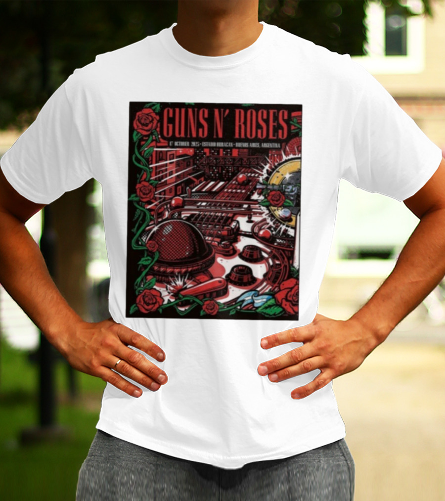 Guns N’ Roses Estadio Huracán 1st October 2025 Buenos Aires Argentina T-Shirt