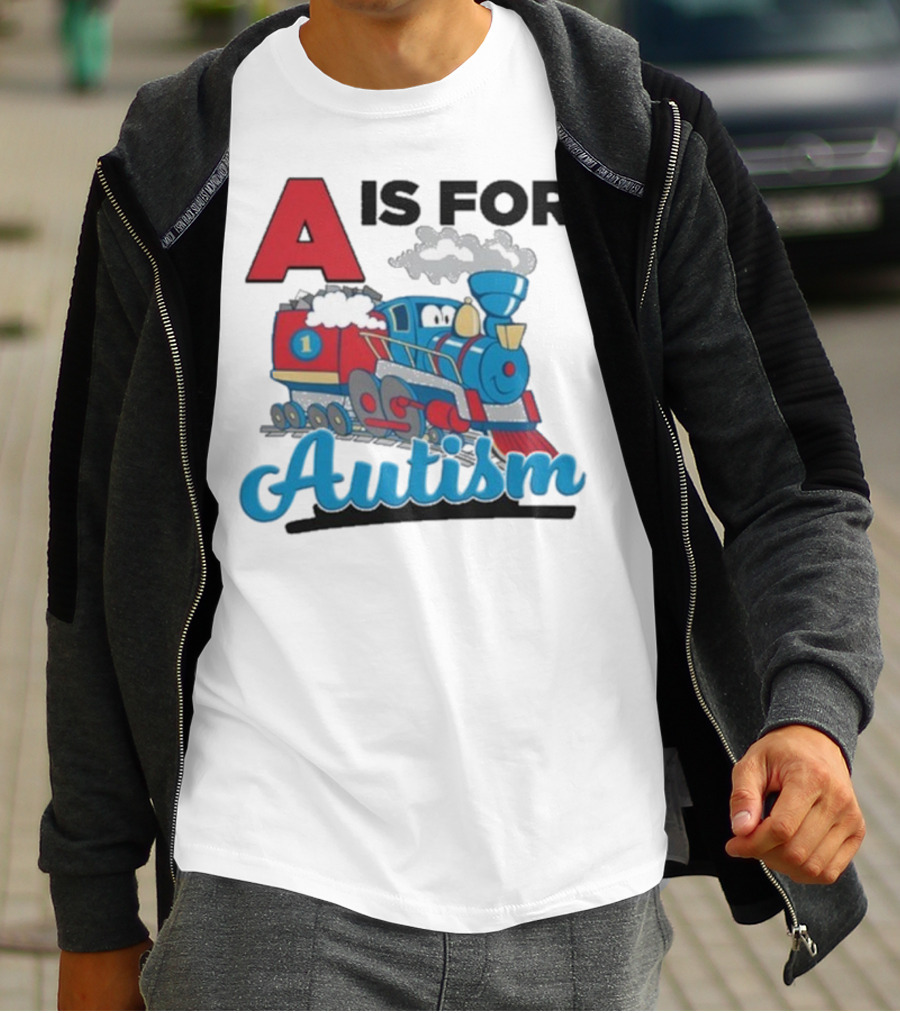 A Is For Autism Train With Clouds And Steam T-Shirt