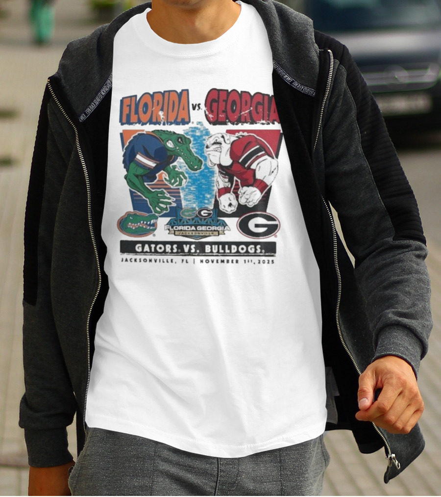 Florida Vs Georgia Gators Vs Bulldogs 2025 Jacksonville Matchup T-Shirt
