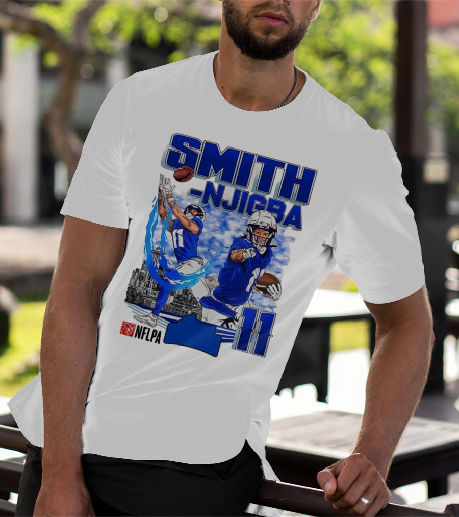 Seattle Seahawks Jaxon Smith-Njigba Skyline NFLPA 11 T-Shirt