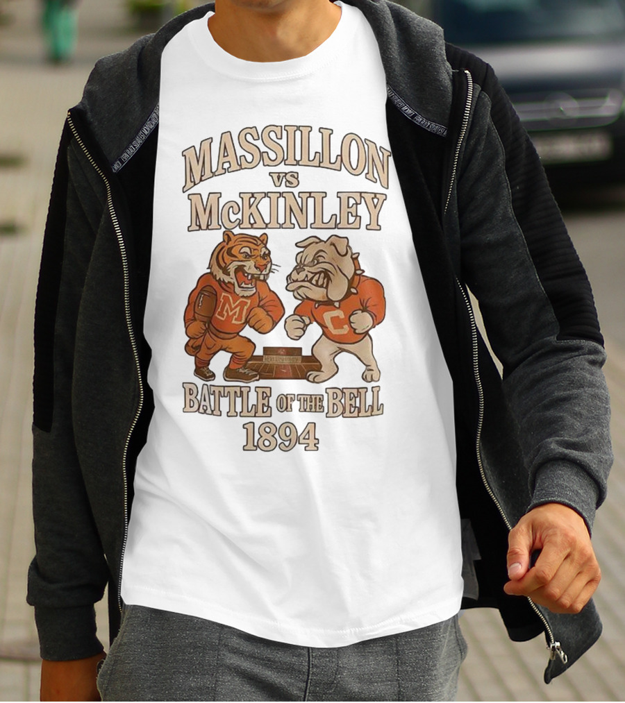 Massillon Vs McKinley Battle Of The Bell 1894 Tiger Vs Bulldog Rivalry T-Shirt