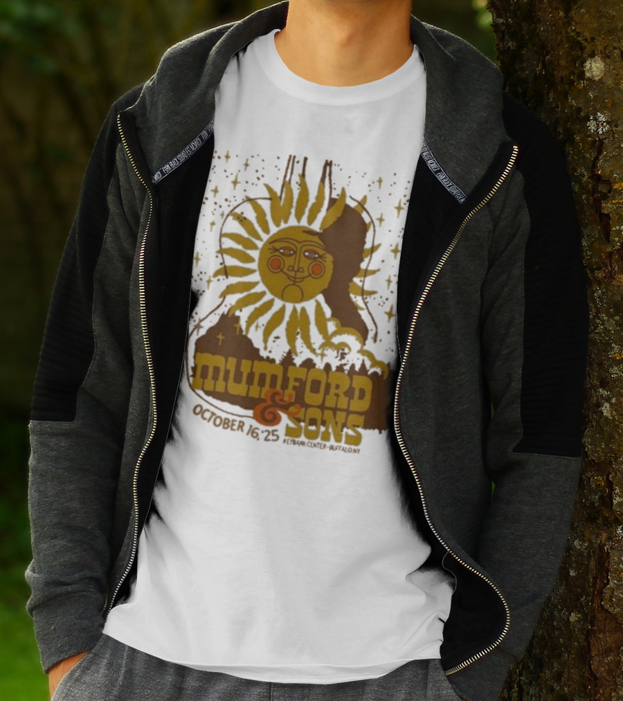 Mumford & Sons 2025 October 16 Pyramid Center Buffalo NY Sun Guitar T-Shirt