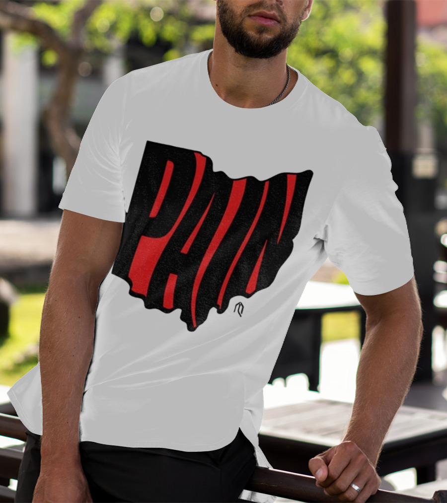 Ohio State Buckeyes Football Pain Map Design T-Shirt