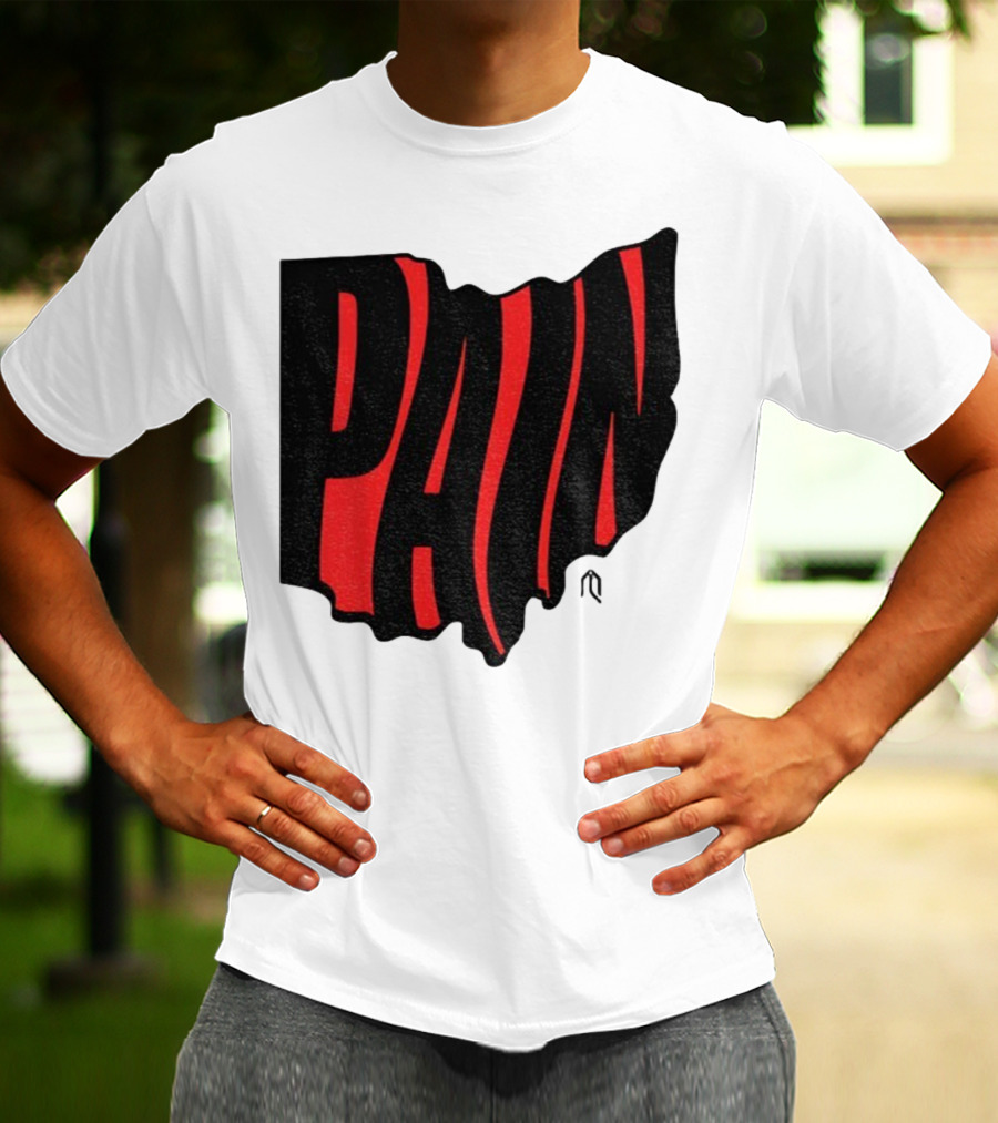 Ohio State Buckeyes Football Pain Map Design T-Shirt