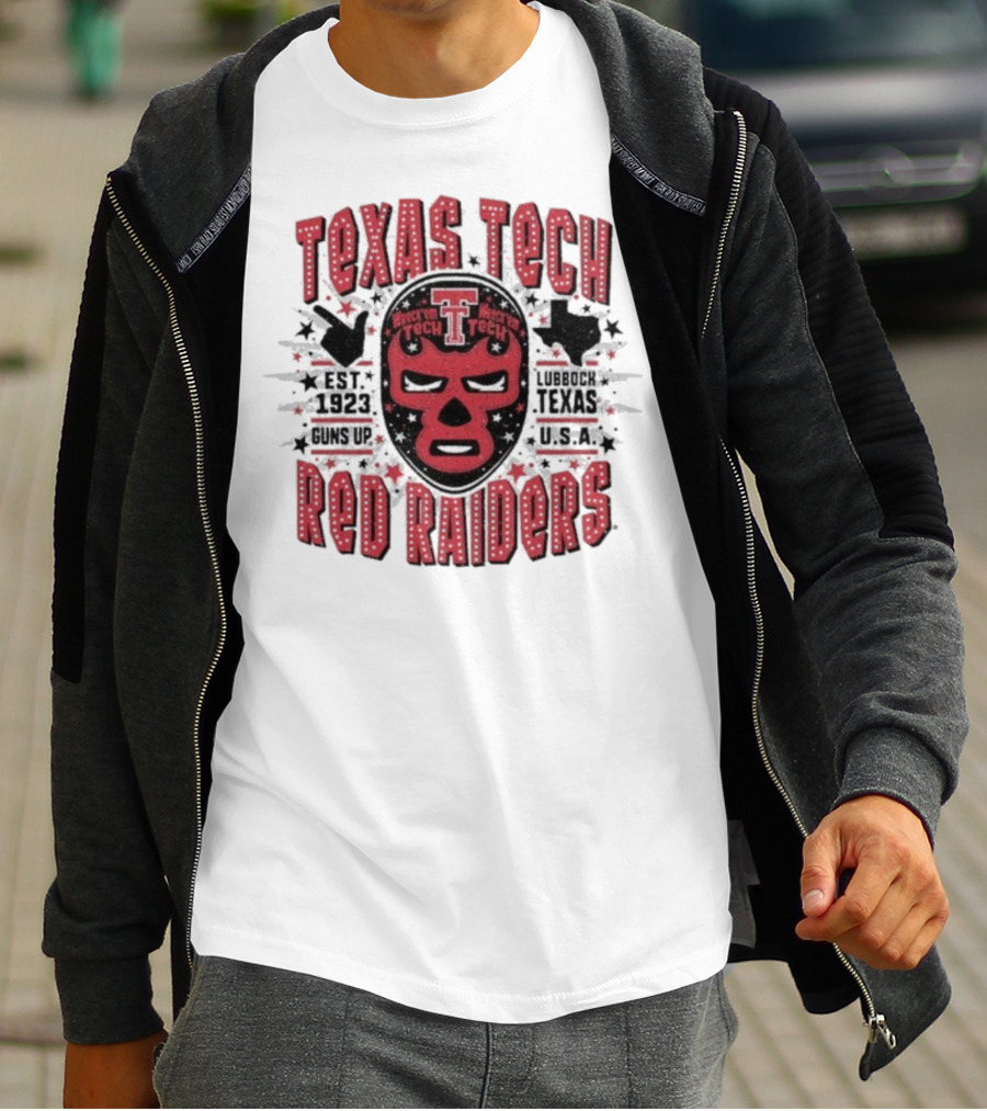 Texas Tech Red Raiders Lubbock Texas USA Luchador Mask Guns Up Est 1923 Iconic Symbol T-Shirt