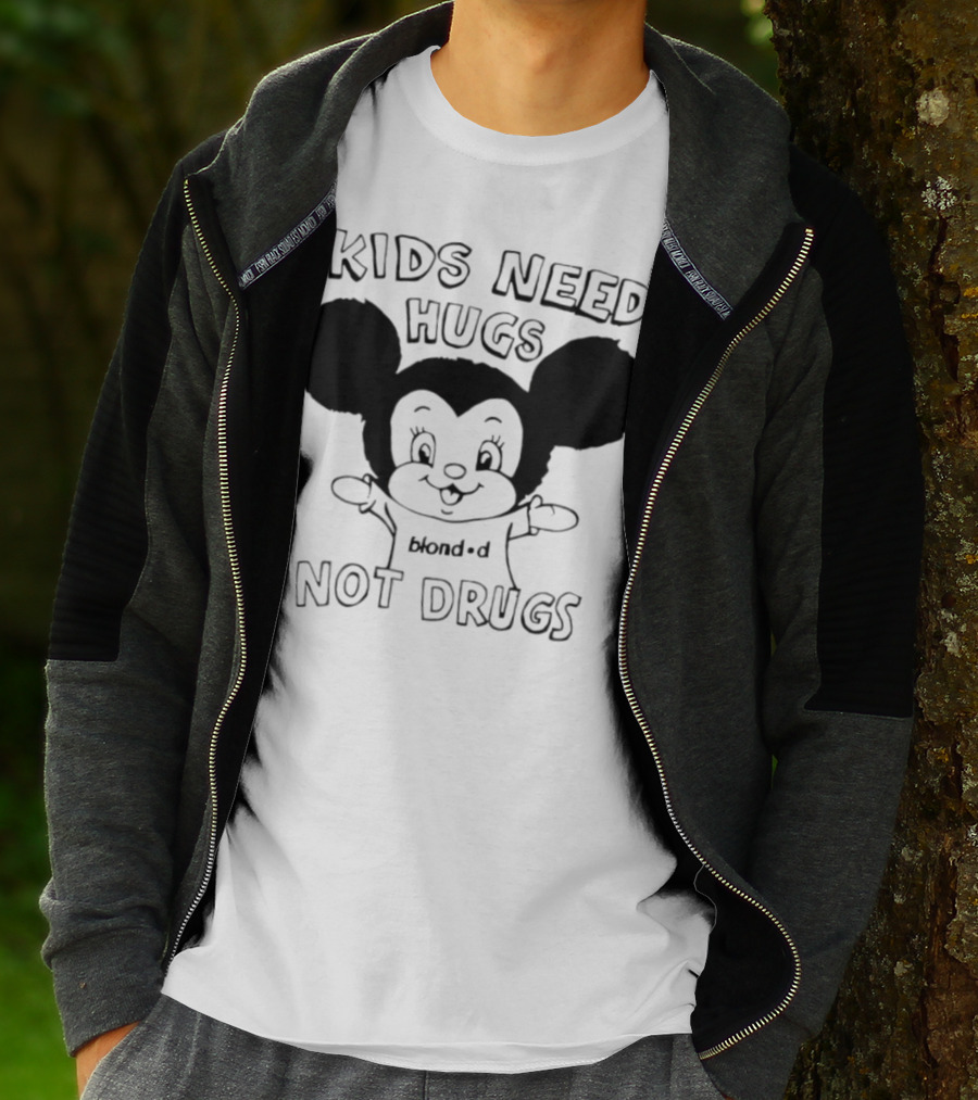 Kids Need Hugs Not Drugs Mouse Ears Cartoon Style T-Shirt
