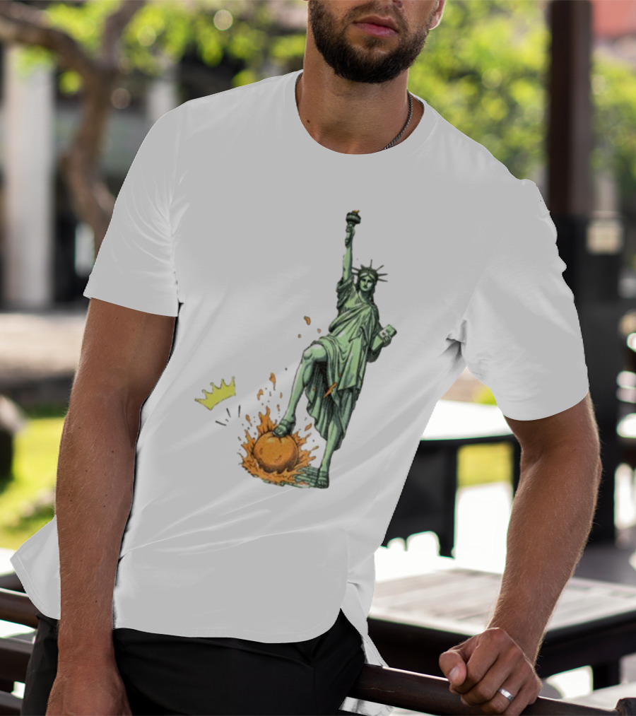 No Kings In America Statue Of Liberty Crown Orange Anti Trump Vintage T-Shirt