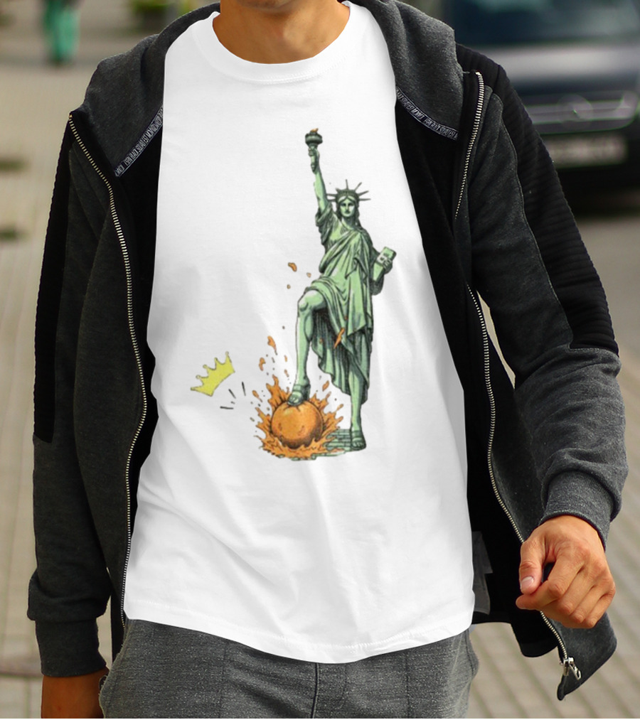 No Kings In America Statue Of Liberty Crown Orange Anti Trump Vintage T-Shirt