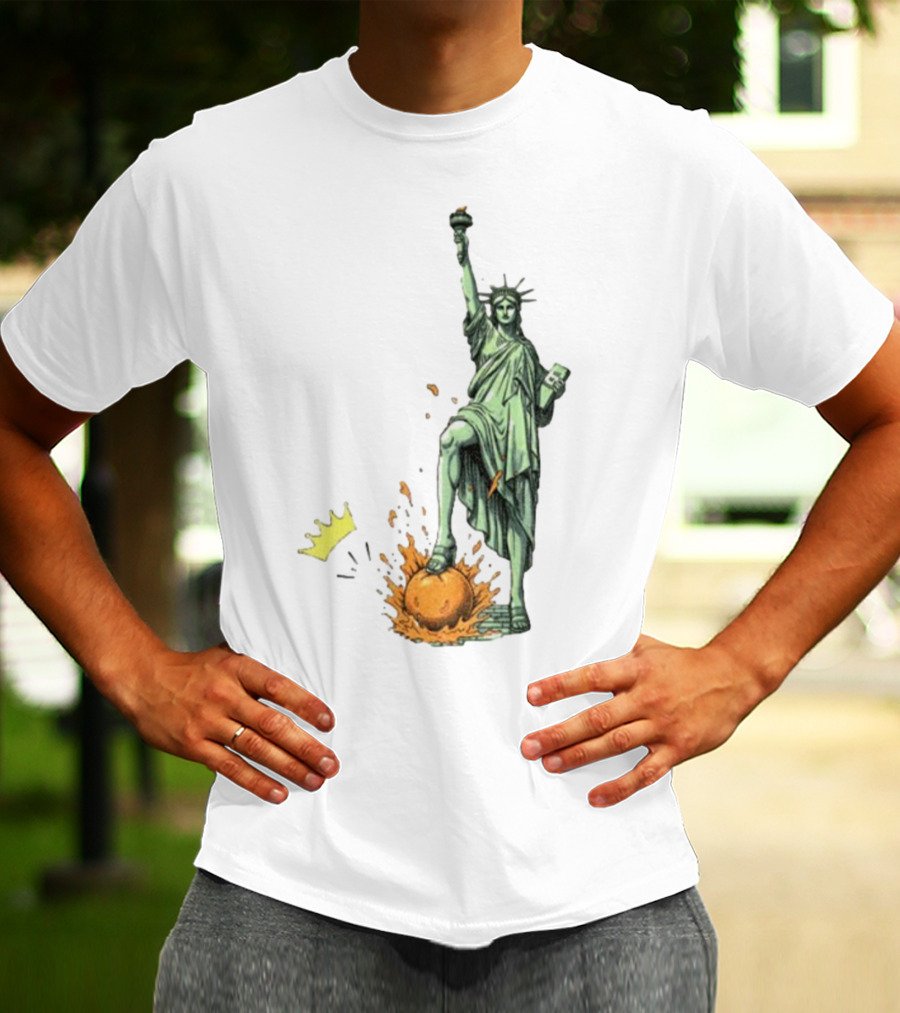 No Kings In America Statue Of Liberty Crown Orange Anti Trump Vintage T-Shirt
