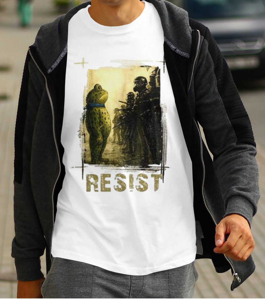 Resist Portland Frog Protest Vintage Activist Police Confrontation T-Shirt