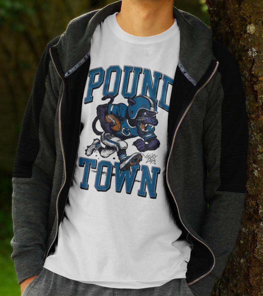 Carolina Panthers Pound Town Running Mascot Glory Days T-Shirt