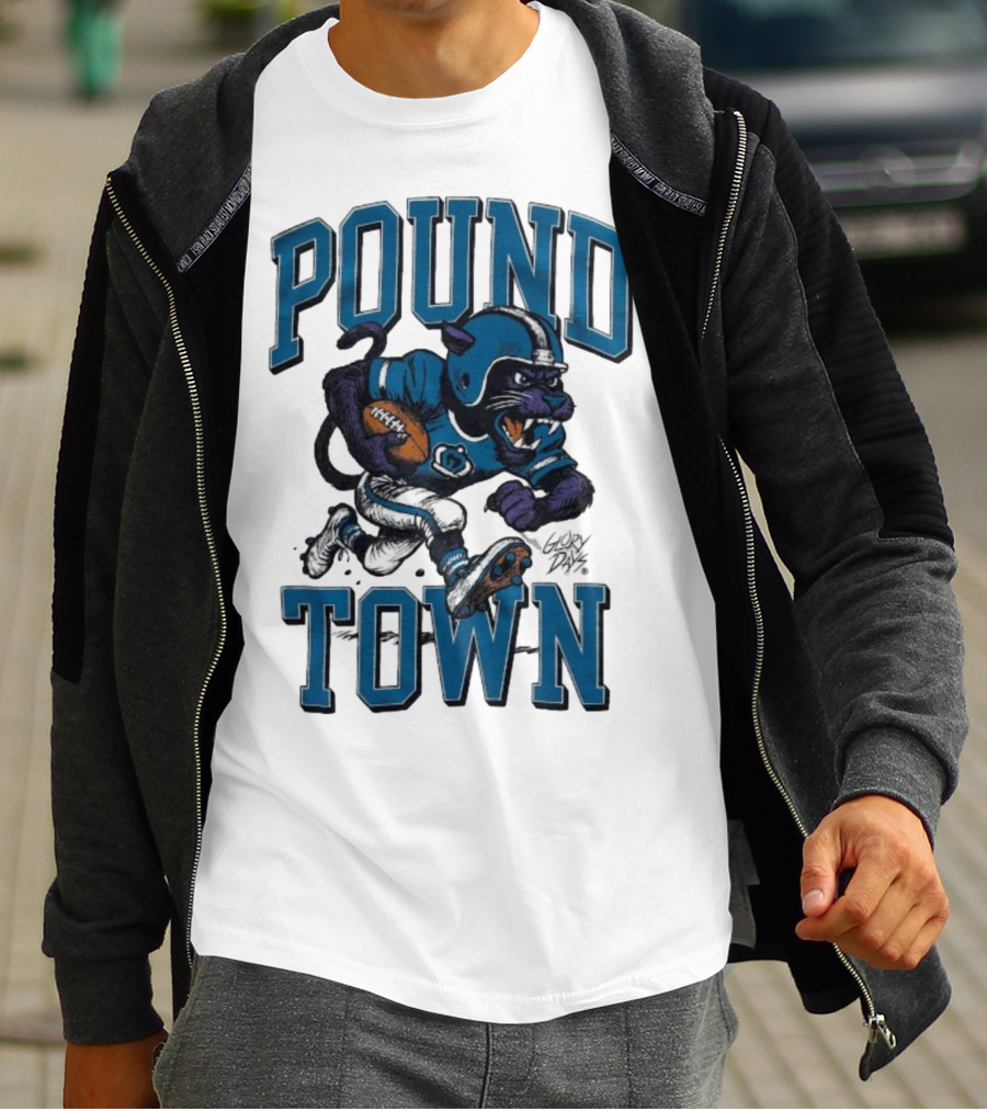 Carolina Panthers Pound Town Running Mascot Glory Days T-Shirt