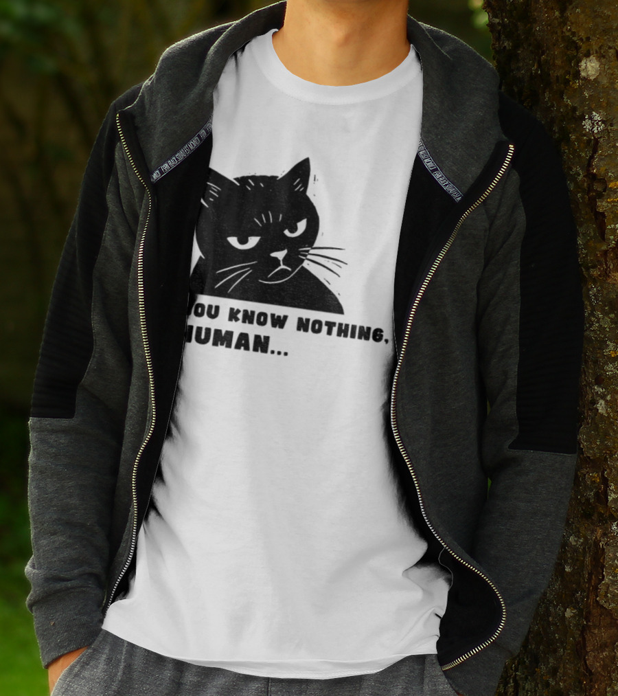 You Know Nothing Human Cat Meme T-Shirt