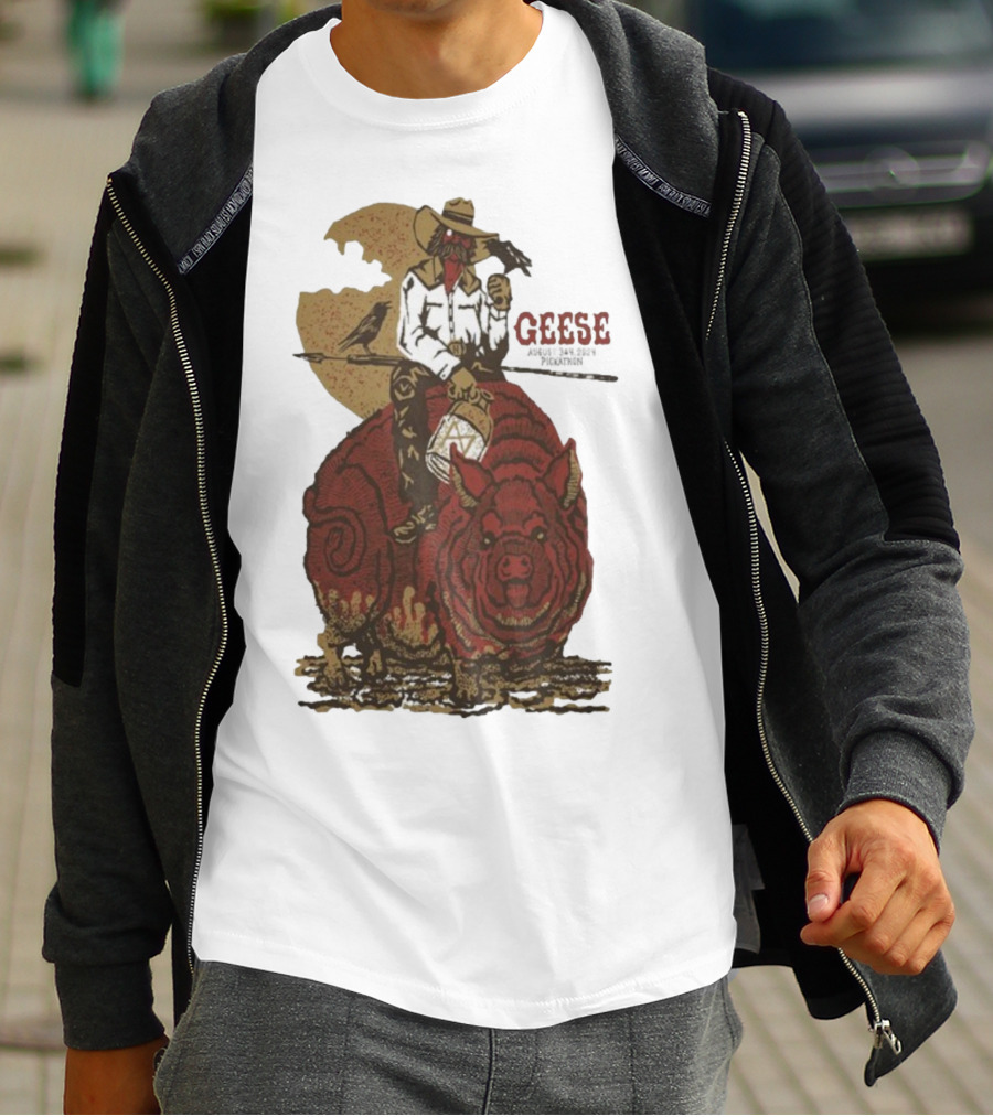 Geese World Live Show 2025-2026 Tour Cowboy Western Pig-Rider Vintage Style T-Shirt