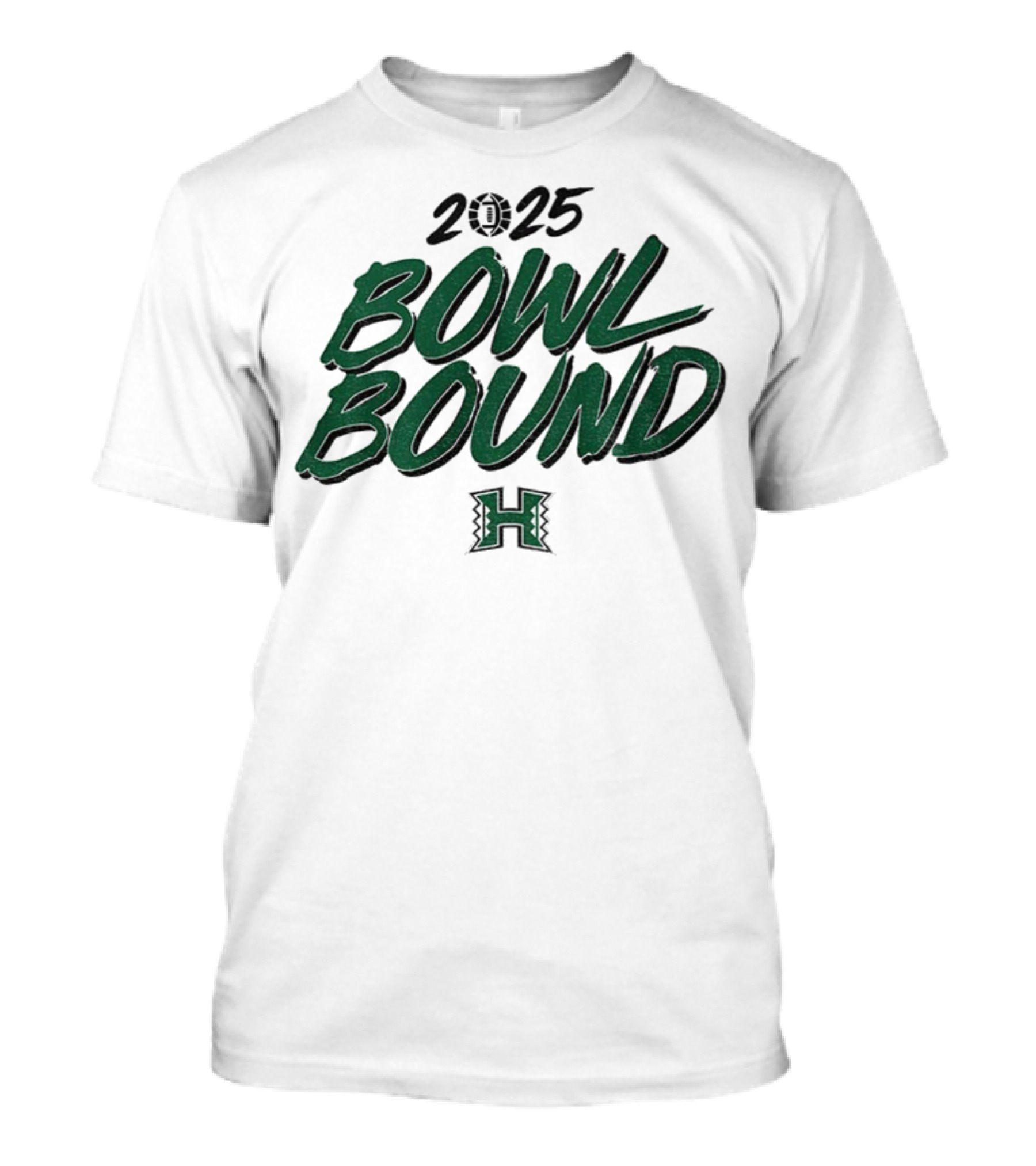 2025 Hawaii Rainbow Warriors Bowl Bound H Logo T-Shirt