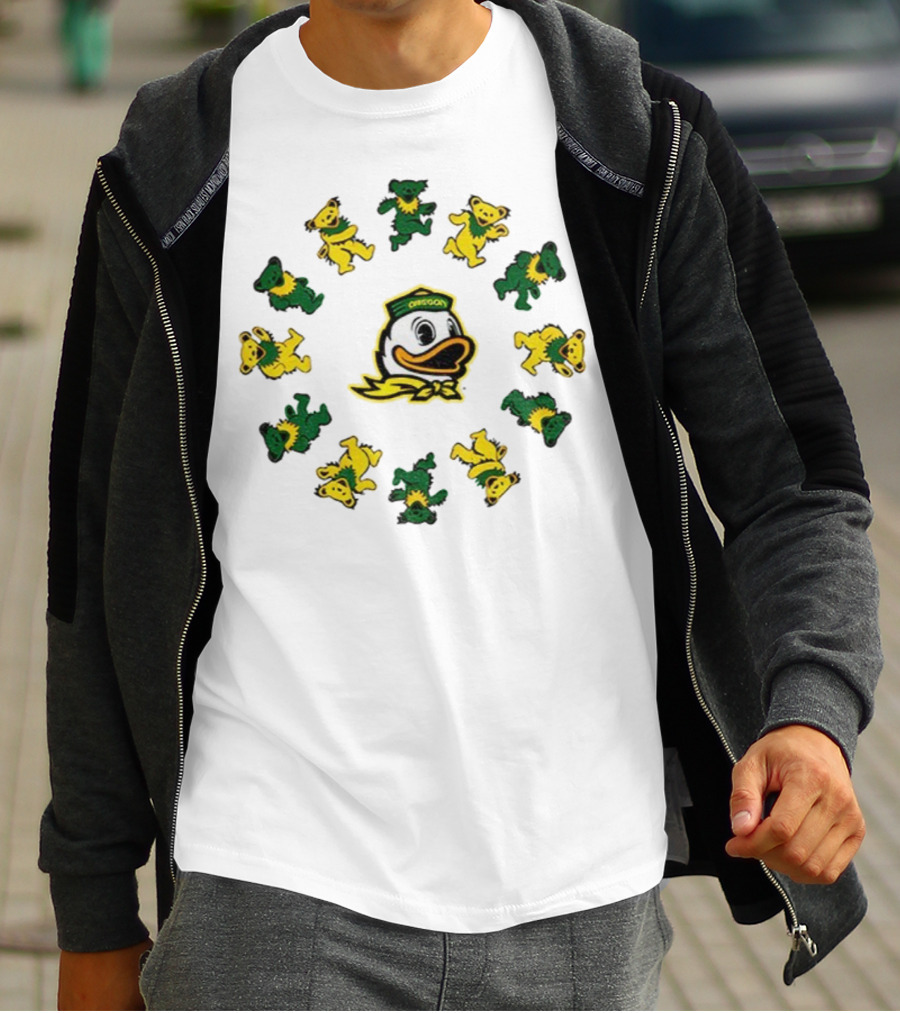 Oregon Ducks Grateful Dead Dancing Bears Circle T-Shirt