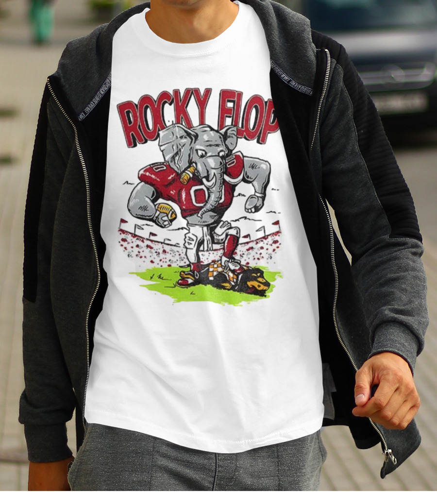 Rocky Flop Alabama Crimson Tide Football Elephant Dominating Georgia Bulldogs T-Shirt