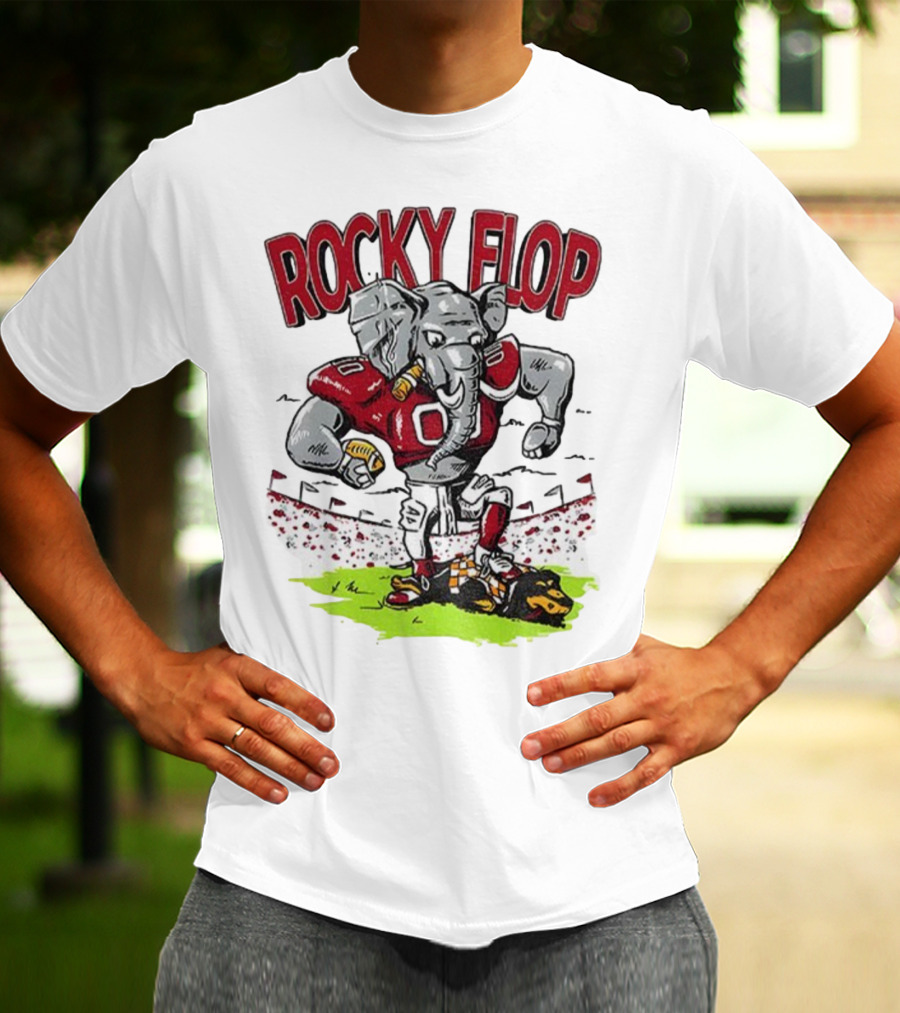 Rocky Flop Alabama Crimson Tide Football Elephant Dominating Georgia Bulldogs T-Shirt