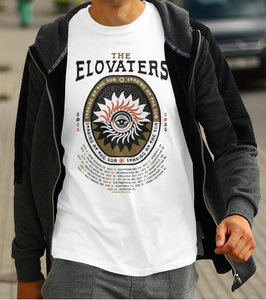The Elovaters Staring At The Sun 2025 Tour Dates And Eye Sun Graphic Elements T-Shirt