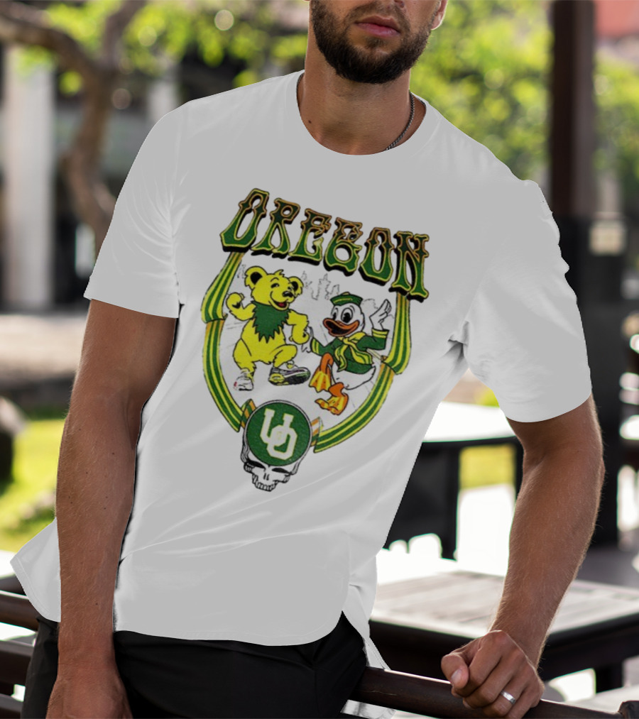 Oregon Ducks Grateful Dead Dancing Bear X Donald Duck Collaboration T-Shirt