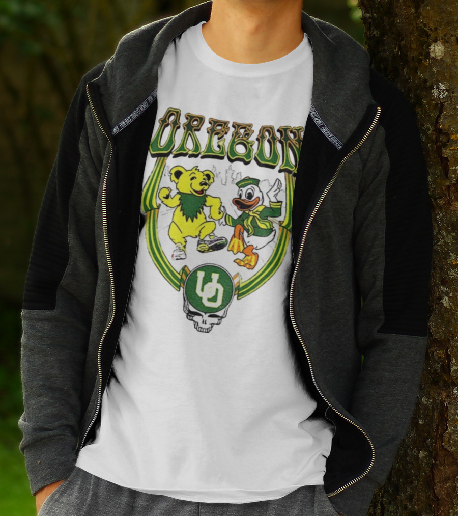 Oregon Ducks Grateful Dead Dancing Bear X Donald Duck Collaboration T-Shirt