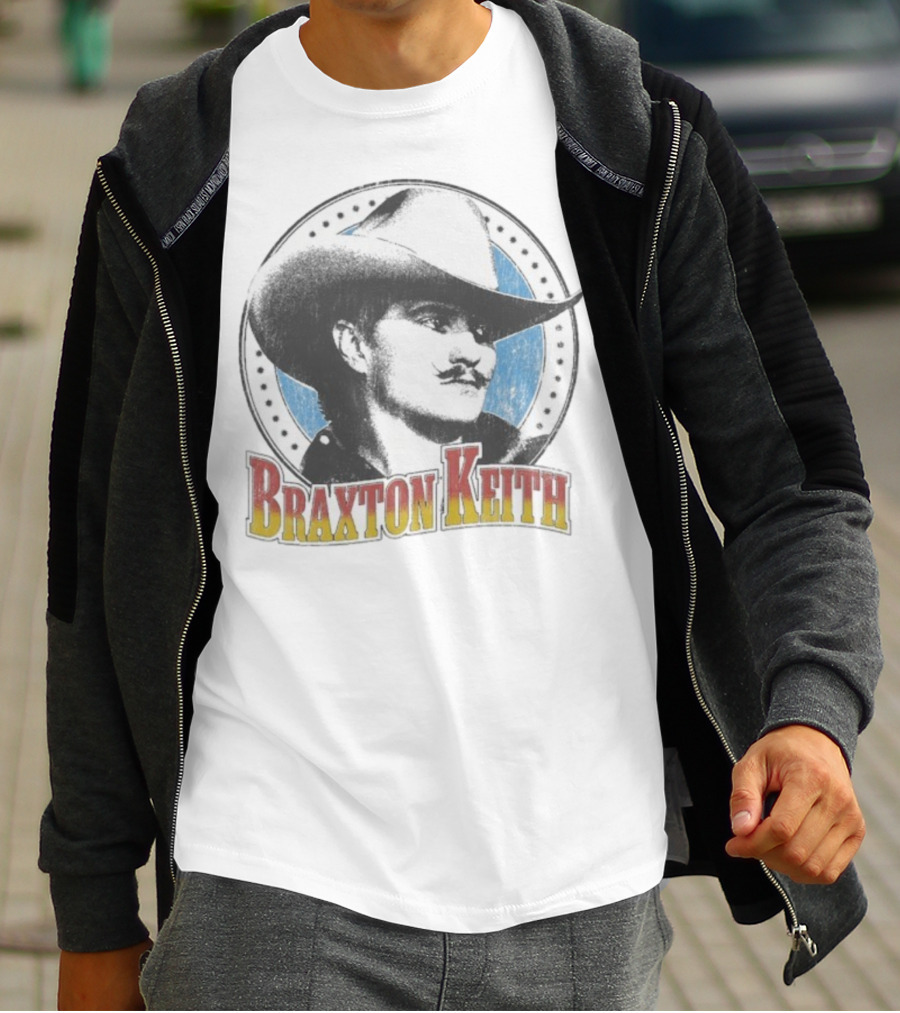 Braxton Keith Western Cowboy Style Headshot Retro Design T-Shirt