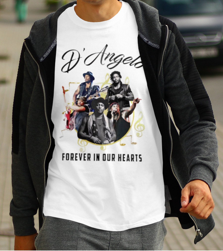 D’Angelo Forever In Our Hearts Music Legends Montage 2025 T-Shirt