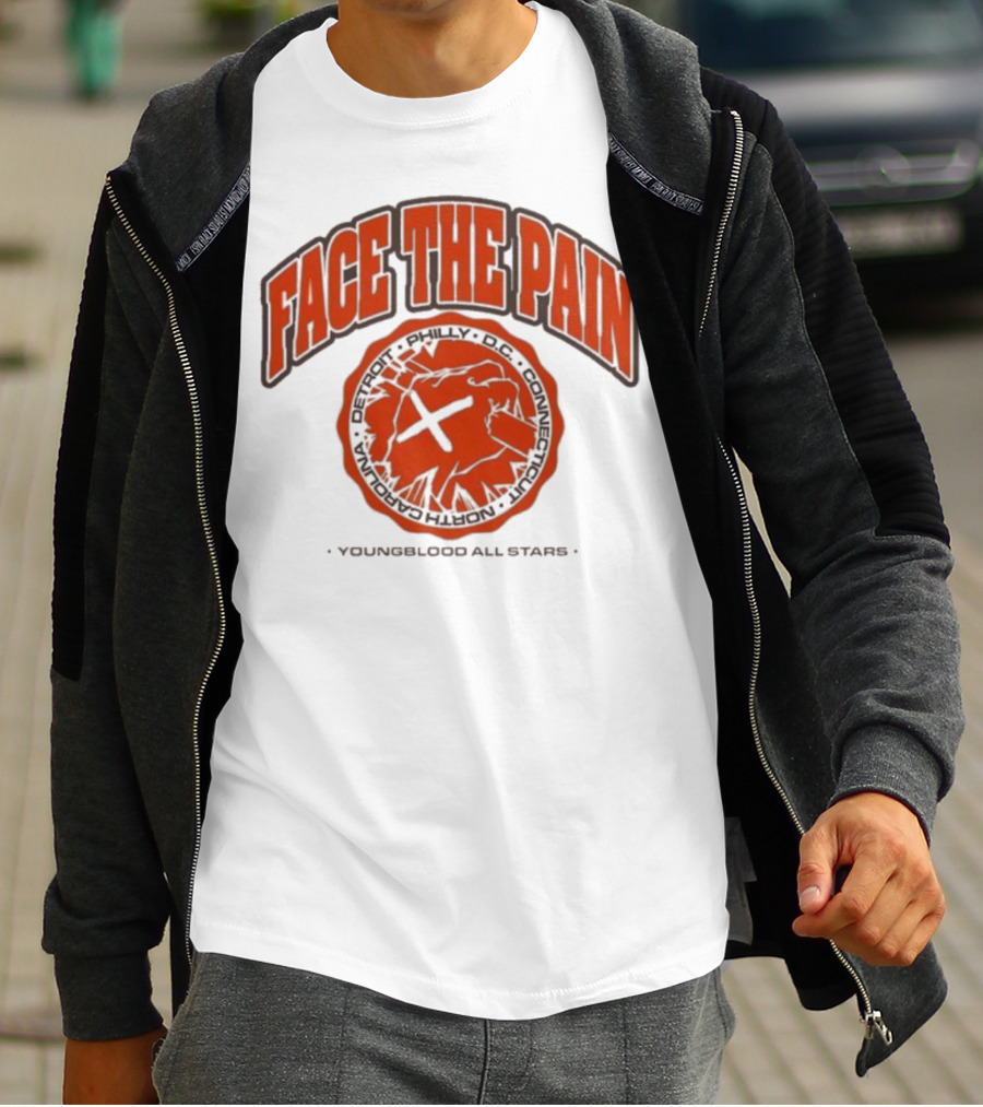 Face The Pain Youngblood All-Stars Detroit Philly Retro Sports Iconography T-Shirt