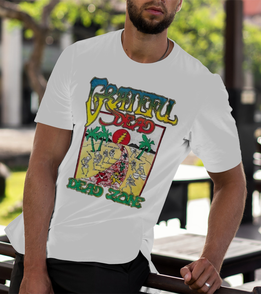 Grateful Dead Skeleton Dead Zone With Desert Scene And Dates T-Shirt
