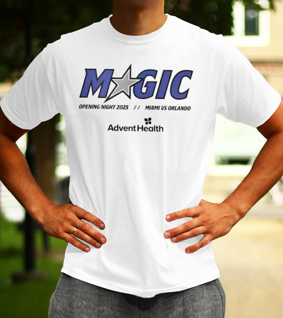 Magic Opening Night 2025 Miami Vs Orlando AdventHealth T-Shirt