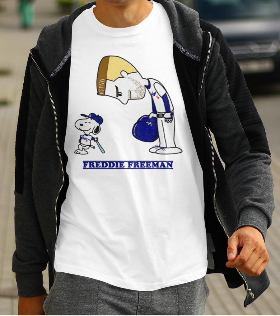 Peanuts Snoopy Freddie Freeman Los Angeles Dodgers MLB Baseball 2025 T-Shirt