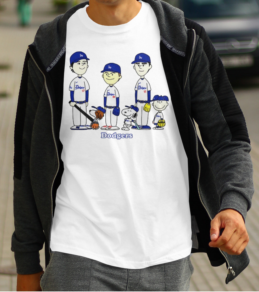 Dodgers Snoopy Peanuts Yoshinobu Yamamoto Shohei Ohtani Tommy Edman MLB Baseball T-Shirt