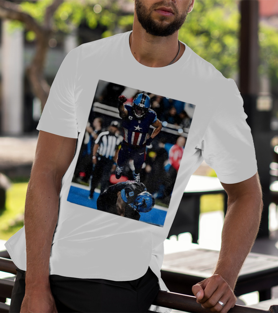 Detroit Lions Amon Ra St Brown Jahmyr Gibbs Captain America Spider-Man NFL Football T-Shirt