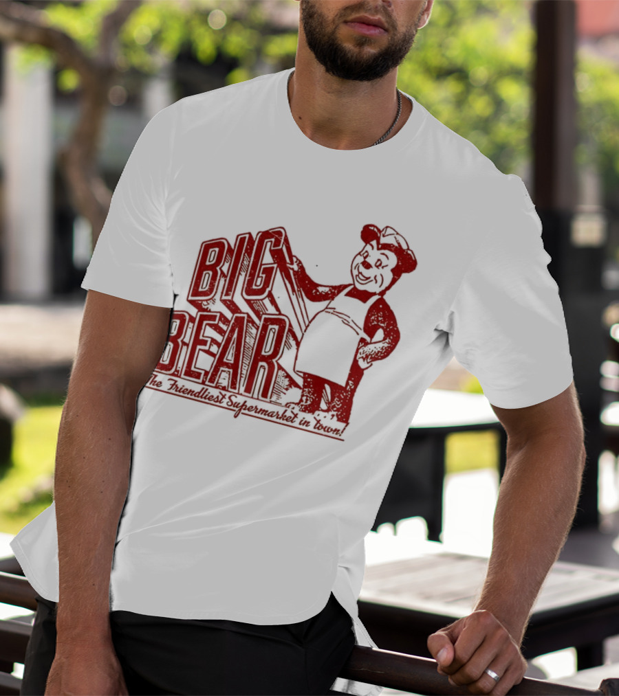 Big Bear The Friendliest Supermarket In The Town San Diego Retro Chef Logo T-Shirt