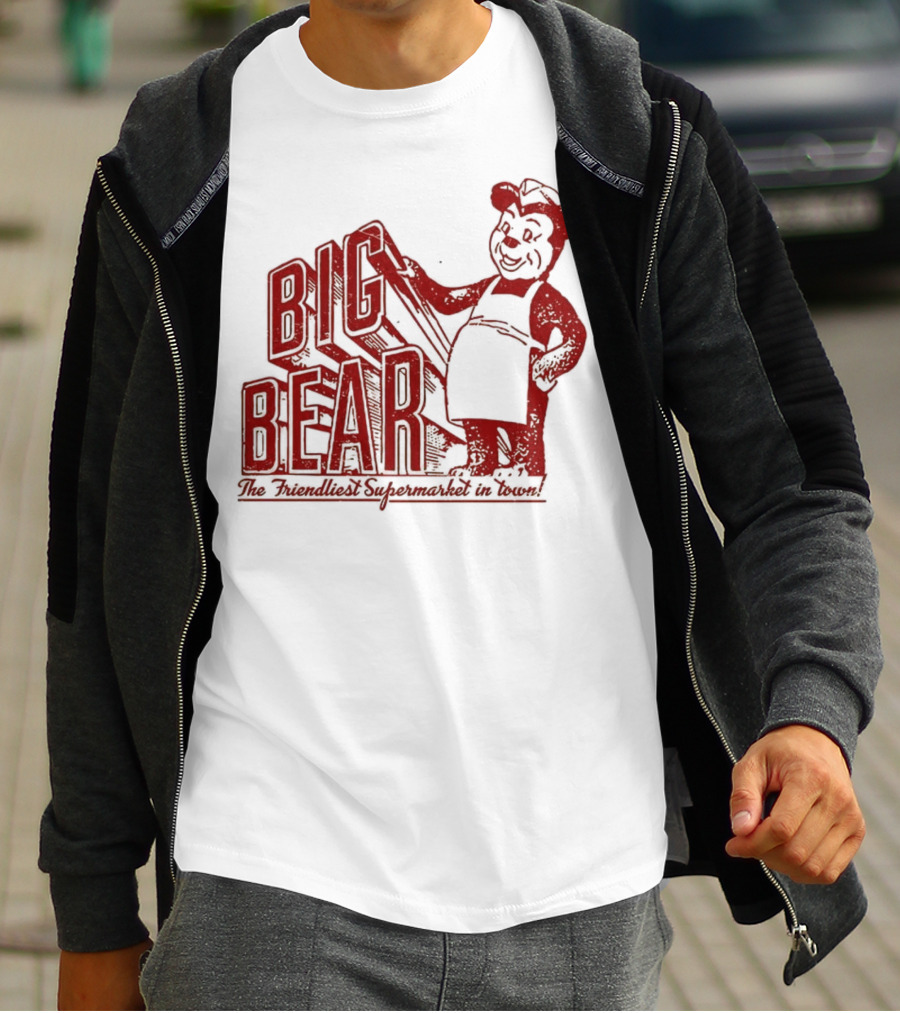 Big Bear The Friendliest Supermarket In The Town San Diego Retro Chef Logo T-Shirt