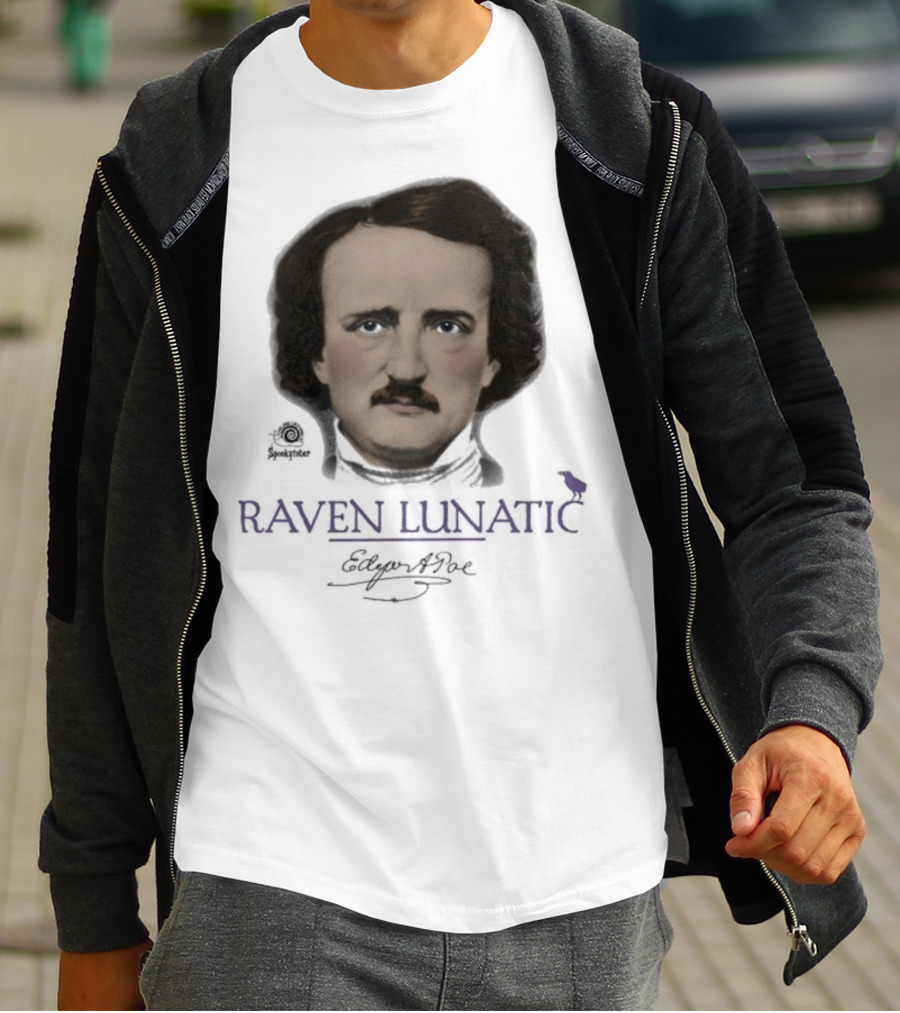 Raven Lunatic Edgar Allan Poe T-Shirt