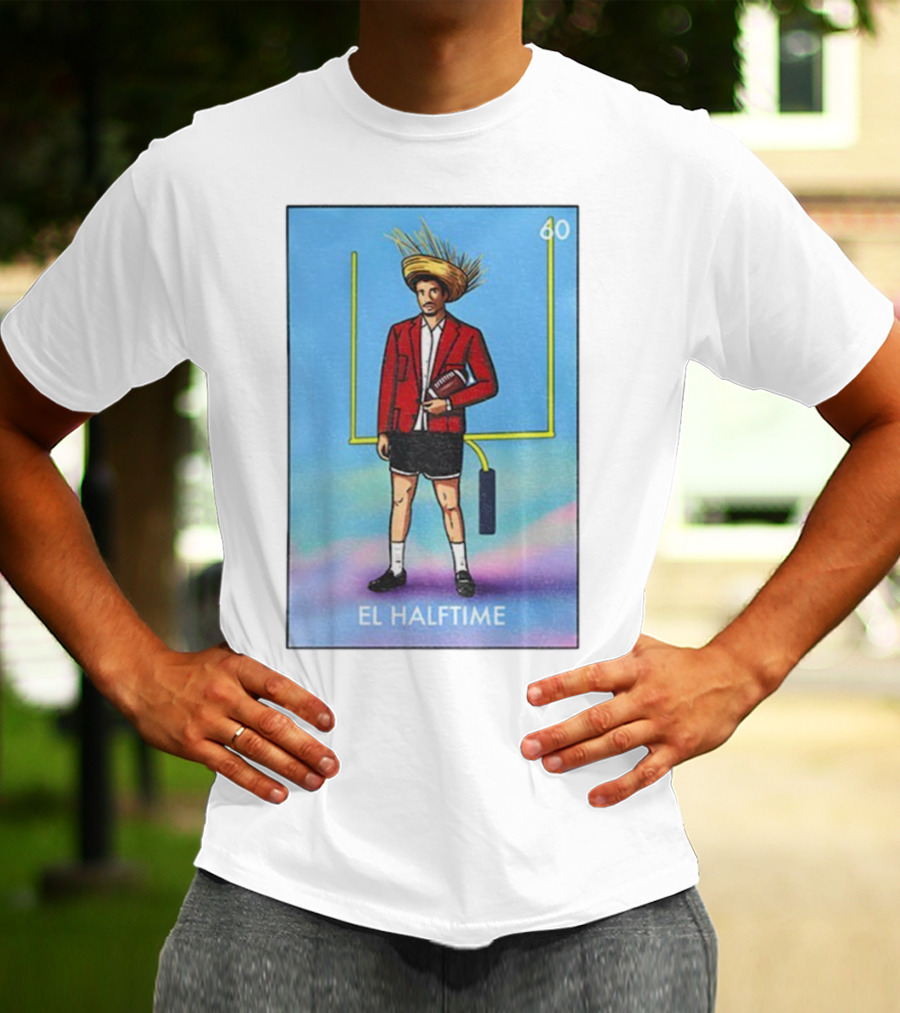 El Halftime 60 Puerto Rico Bad Bunny Football Outfit Hat T-Shirt