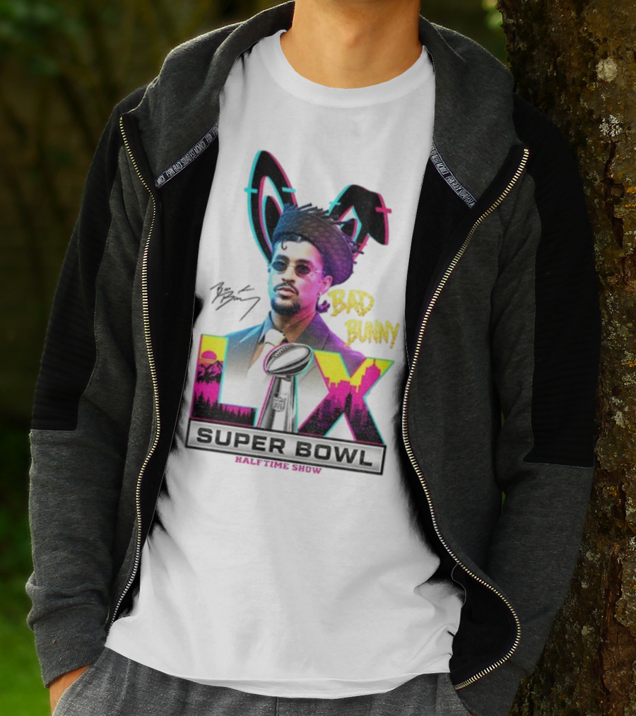 Bad Bunny Super Bowl LVI Halftime Show Signature NFL Icon T-Shirt