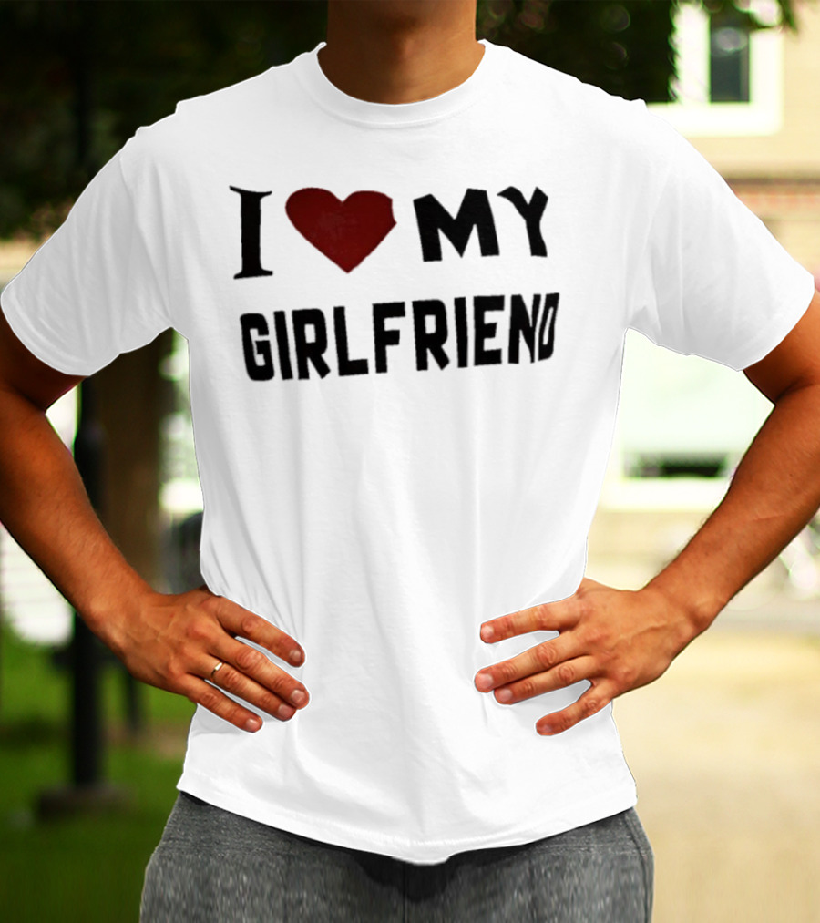 I Love My Girlfriend Heart Red T-Shirt
